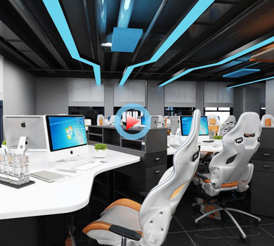 科技風格辦公展廳設(shè)計全景案例